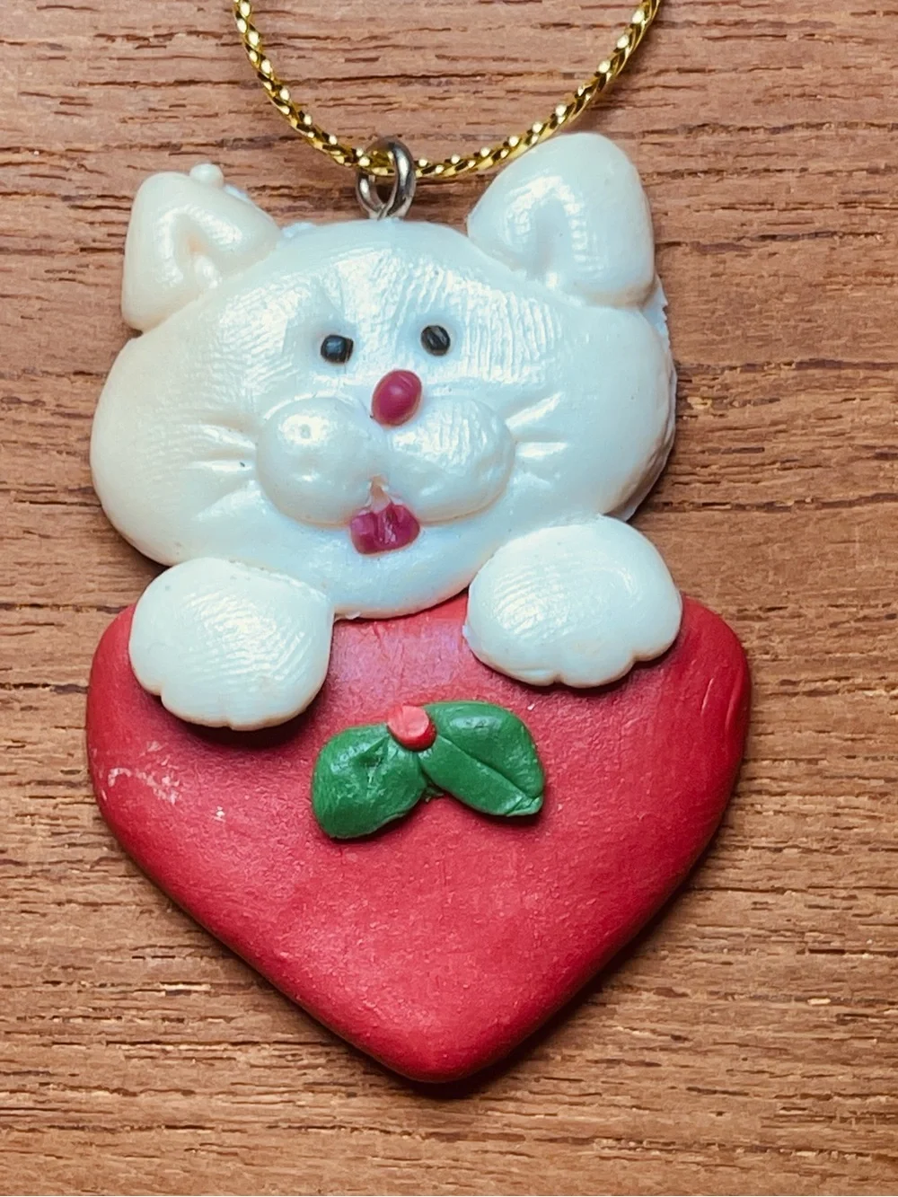 Vintage Polymer Clay Cat Dog Christmas Ornaments Lot Miniature Holiday Decor 4pc